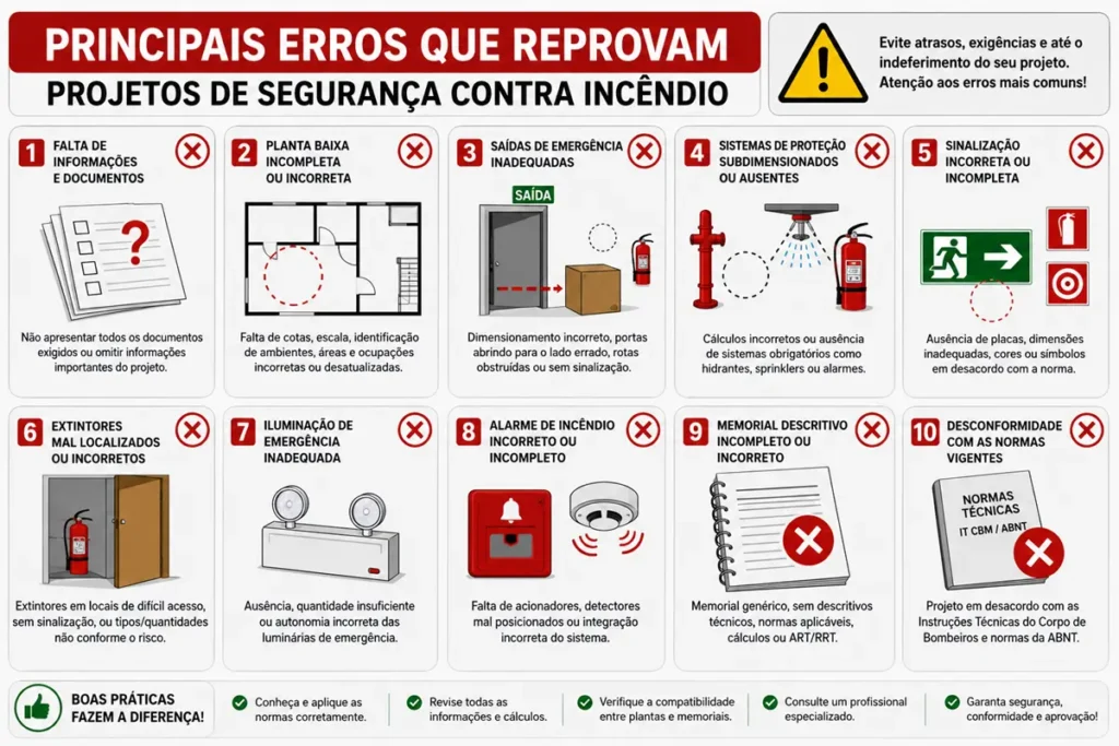 Principais erros que reprovam projetos de segurança contra incêndio