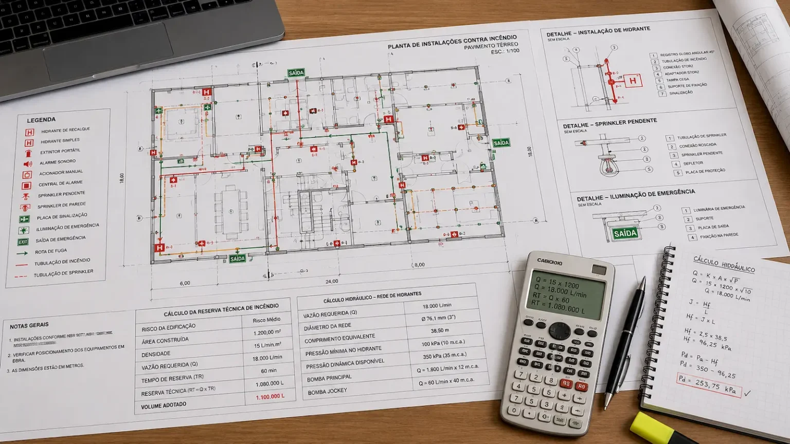 Dimensionamento de sistemas de combate a incêndio