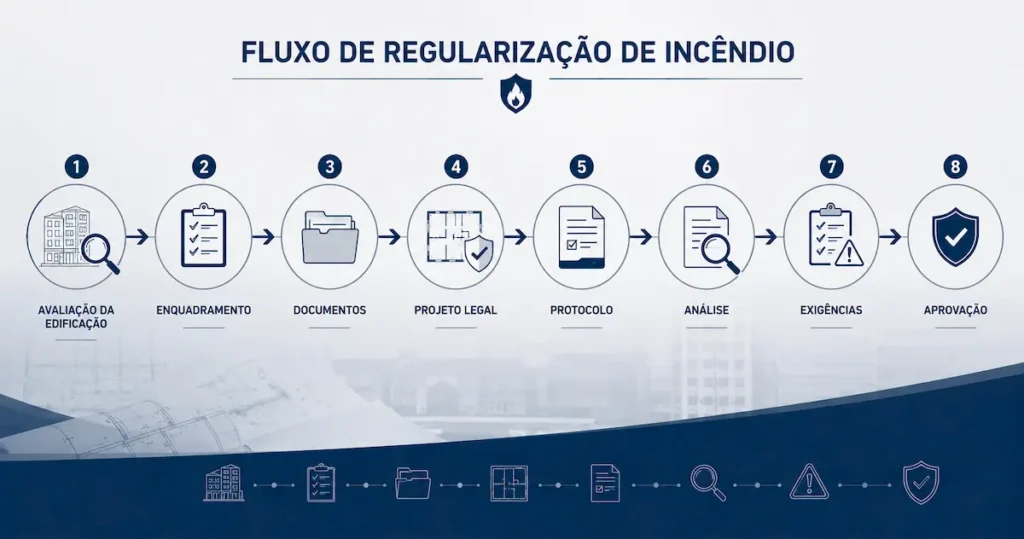 Fluxo de aprovação de projeto de incêndio