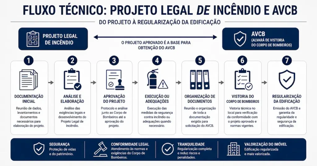 Relação entre Projeto Legal de Incêndio e AVCB