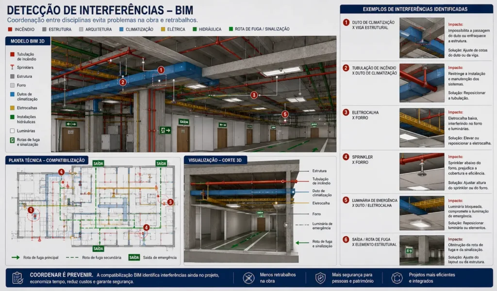Interferências entre projeto de incêndio, arquitetura e instalações
